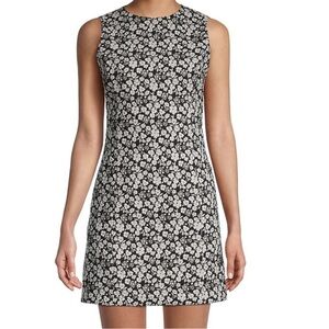 Alice & Olivia black shift dress with white flowers